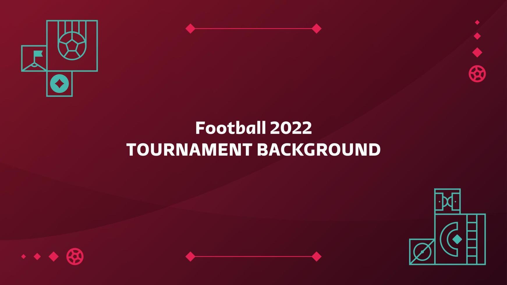 sfondo del torneo di calcio 2022. illustrazione vettoriale modello di calcio per banner, carta, sito web. colore bordeaux bandiera nazionale qatar
