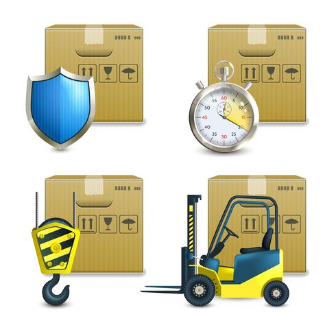 Set di icone logistiche vettore
