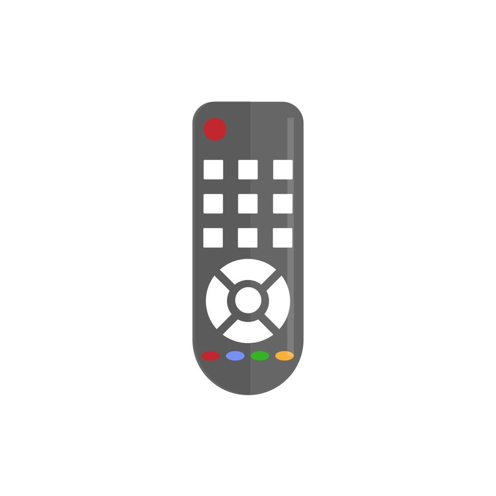 grigio con pulsante bianco classico telecomando tv piatto illustrazione vettoriale