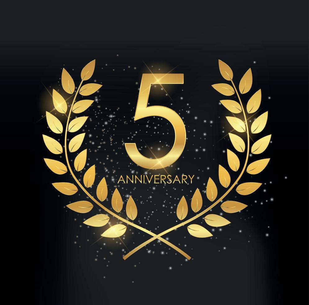 modello logo 5 anni anniversario illustrazione vettoriale