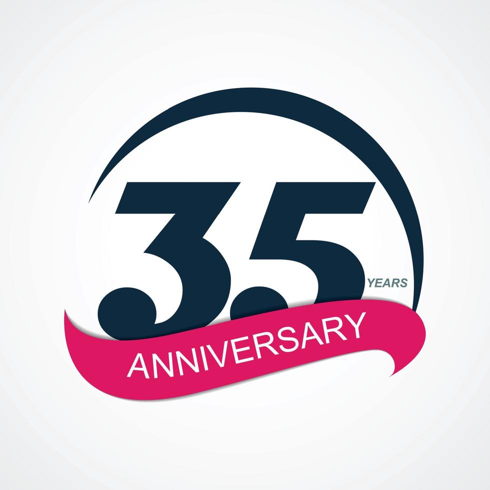 modello logo 35 anniversario illustrazione vettoriale