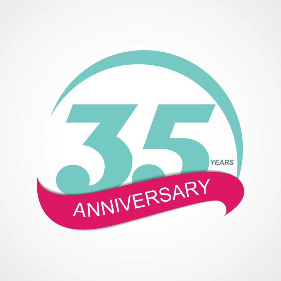 modello logo 35 anniversario illustrazione vettoriale