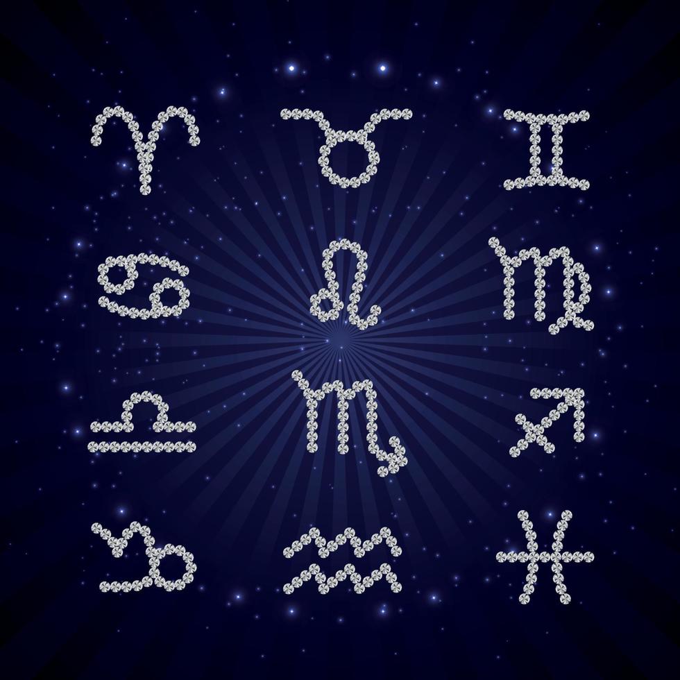 set di segno zodiacale simbolo. illustrazione vettoriale