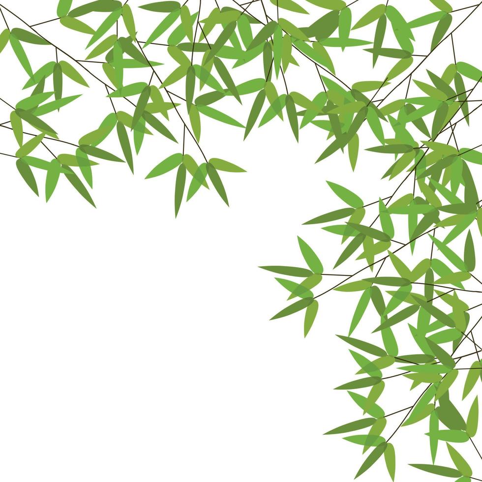 foglie di bambù colorate. illustrazione vettoriale. vettore
