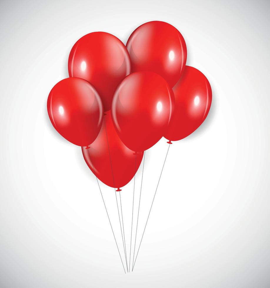 set di palloncini rossi, illustrazione vettoriale