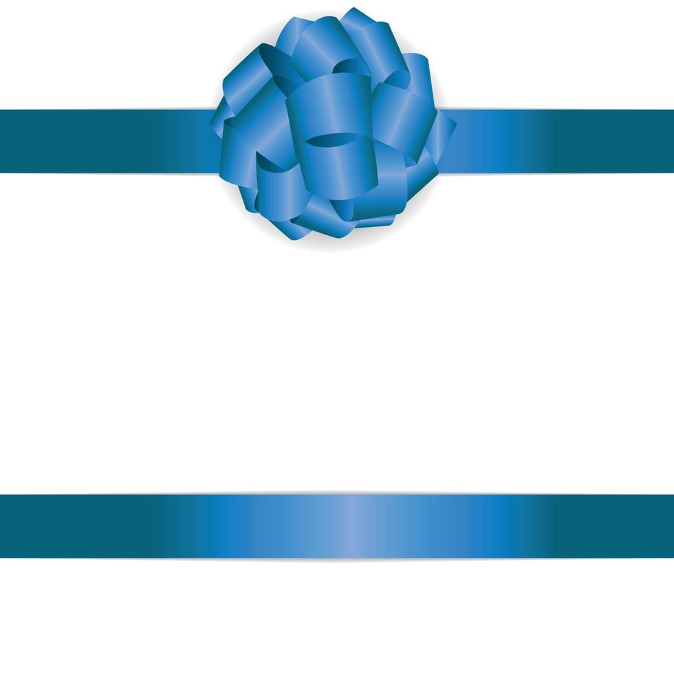 carta regalo con fiocco blu e illustrazione vettoriale nastro