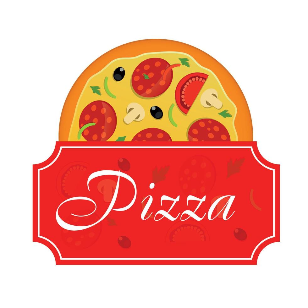 illustrazione vettoriale del modello di menu della pizza