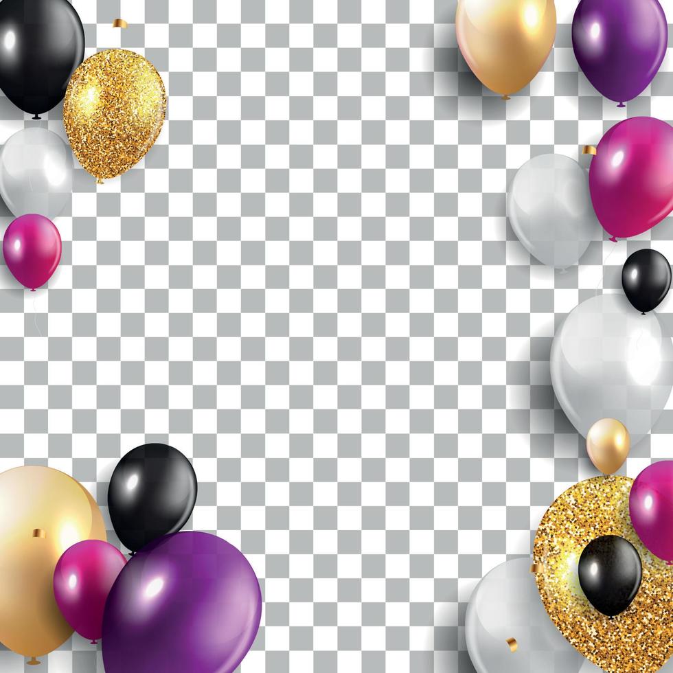 illustrazione vettoriale di sfondo lucido palloncini buon compleanno