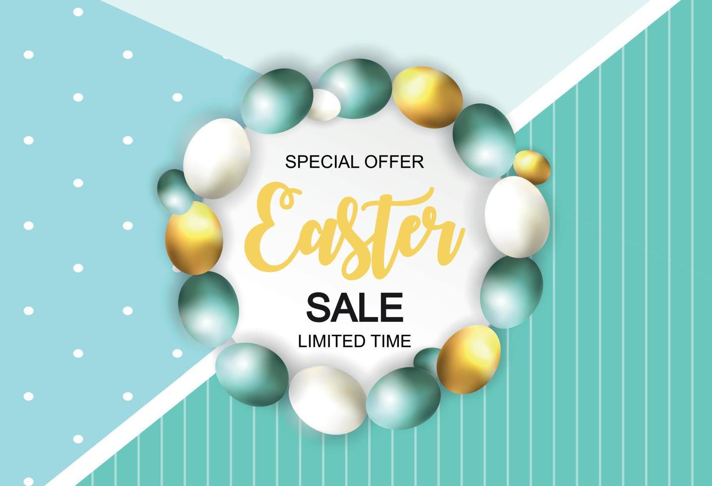 felice Pasqua carino vendita poster sfondo con le uova. illustrazione vettoriale