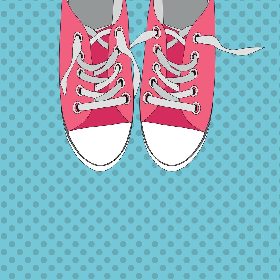 paio di scarpe su sfondo colorato in stile pop art illustrazione vettoriale