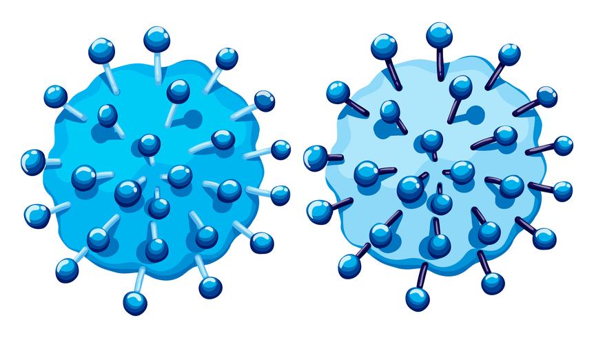 Virus rotondo in dettaglio vettore