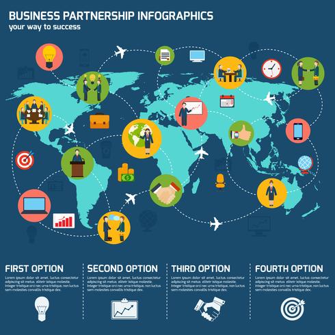 Infographics di partnership commerciale vettore