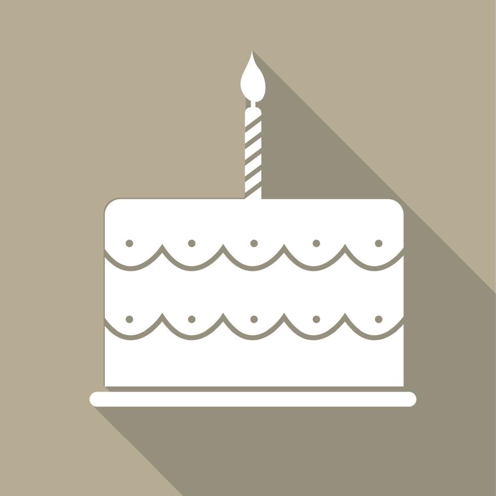 torta di compleanno icona web piatta illustrazione vettoriale