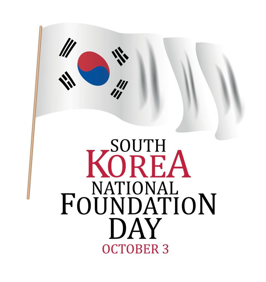 3 ottobre giorno della fondazione della repubblica della corea del sud 2018. illustrazione vettoriale