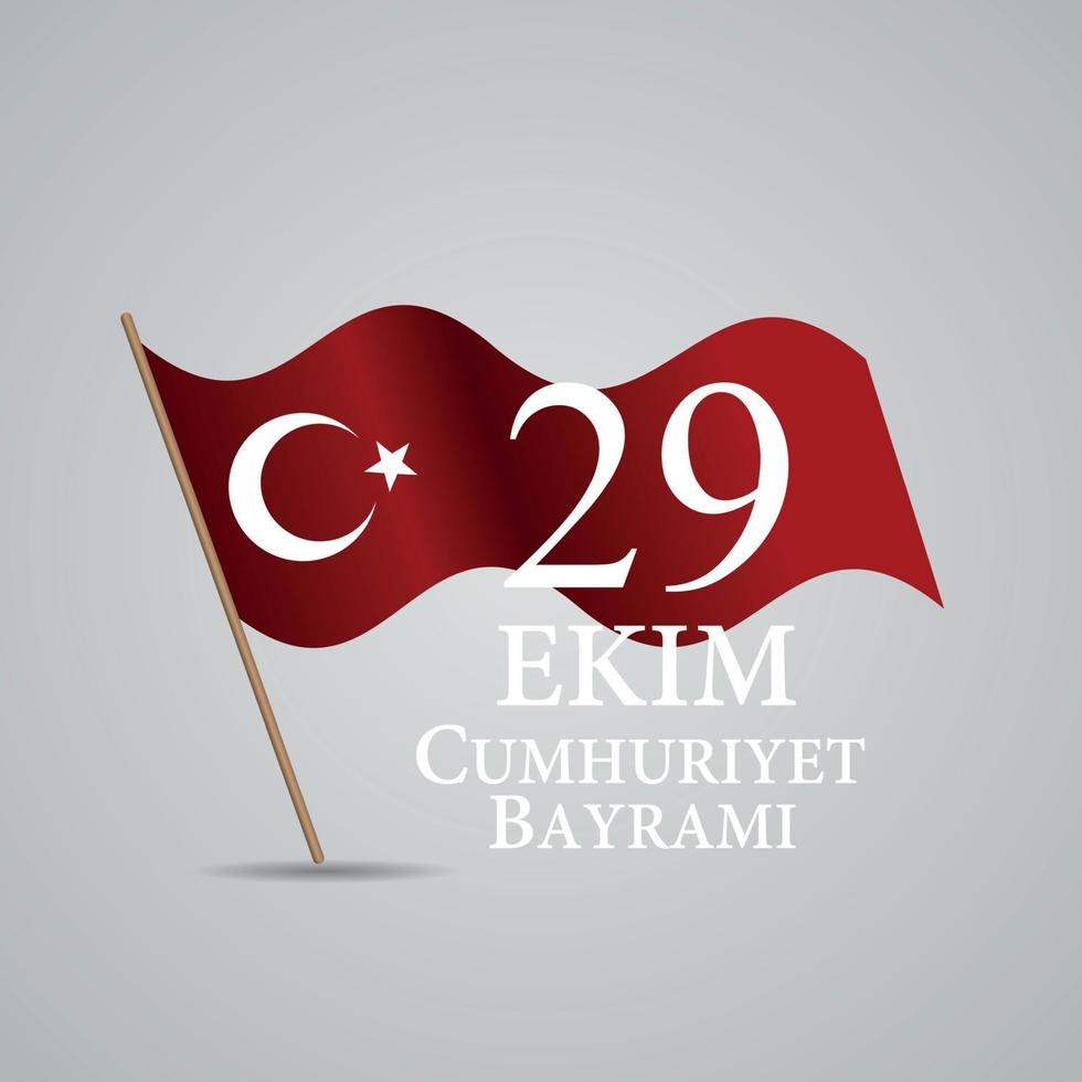 29 ekim cumhuriyet bayraminiz. traduzione. 29 ottobre festa della repubblica turchia. illustrazione vettoriale