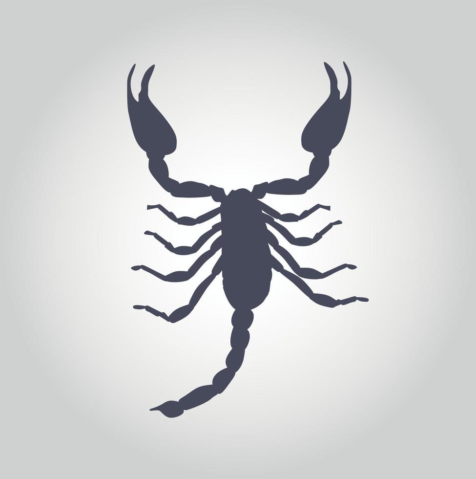 scorpione silhouette icona illustrazione vettoriale