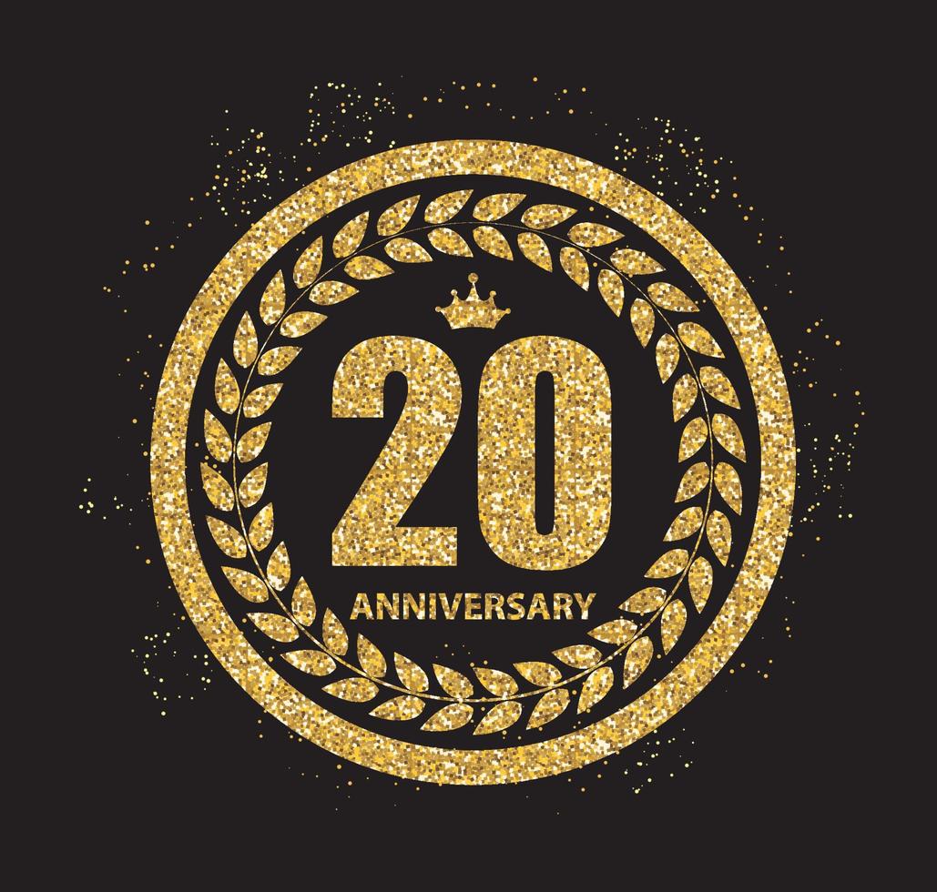 modello logo 20 anni anniversario illustrazione vettoriale