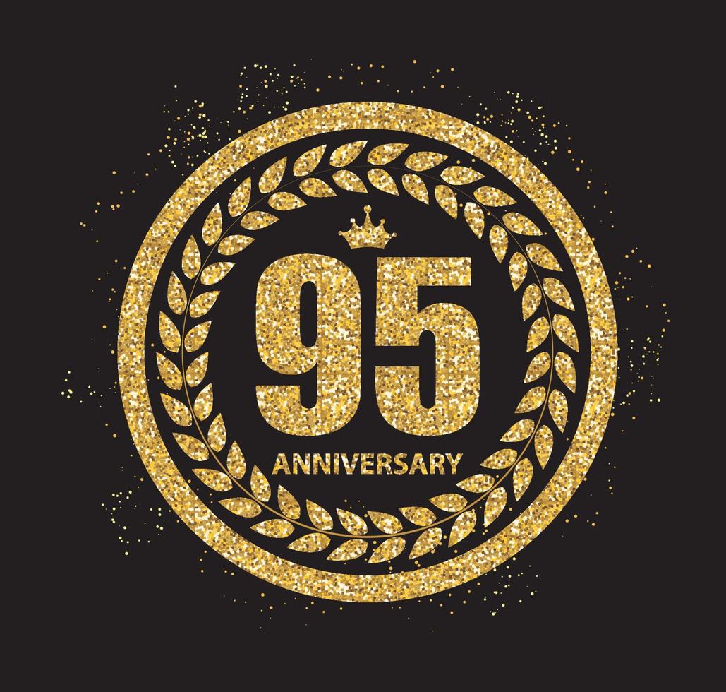 modello logo 95 anni anniversario illustrazione vettoriale