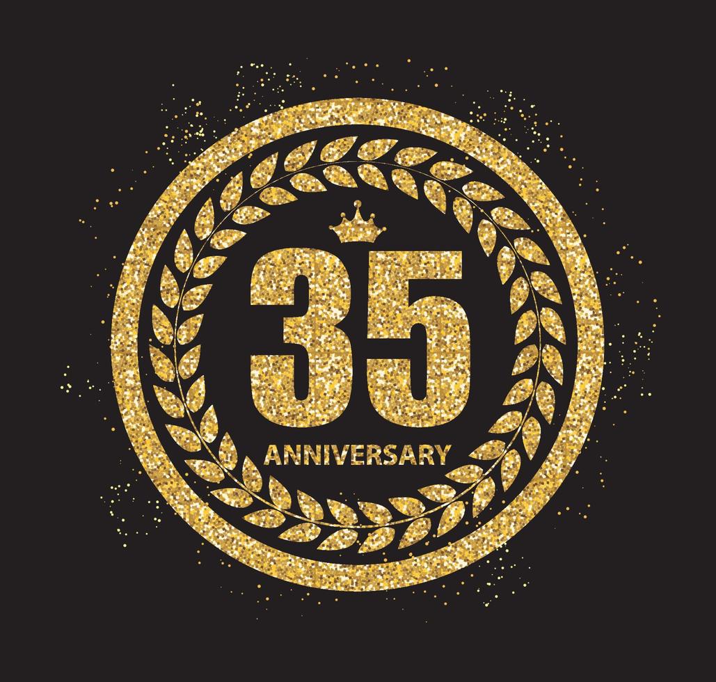 modello logo 35 anni anniversario illustrazione vettoriale