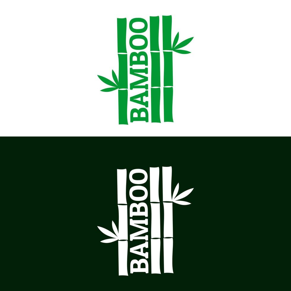 logo in bambù, bambù verde vettore