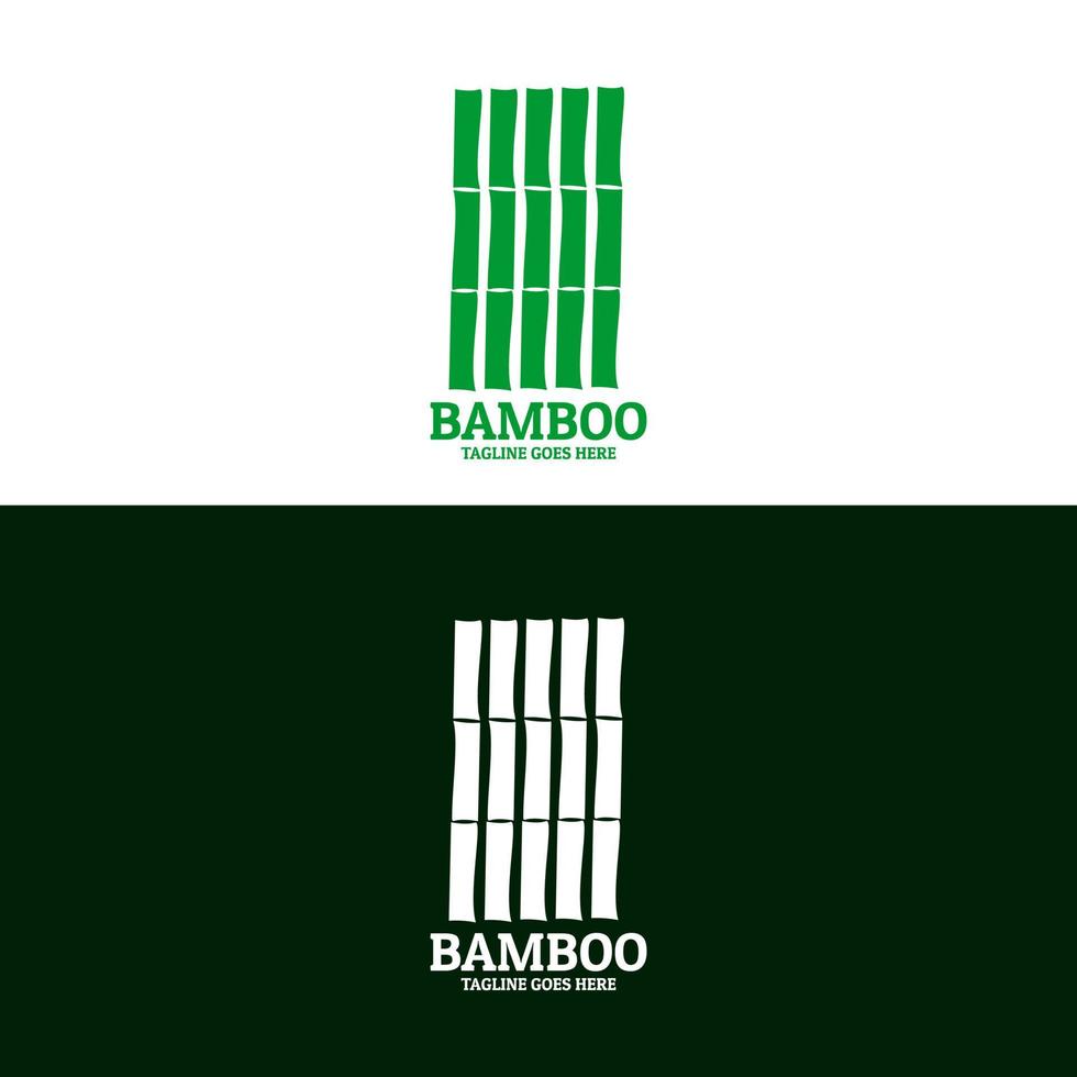 logo in bambù, bambù verde vettore