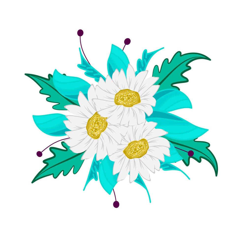fiore e foglia icona illustrazione vettoriale per pattern
