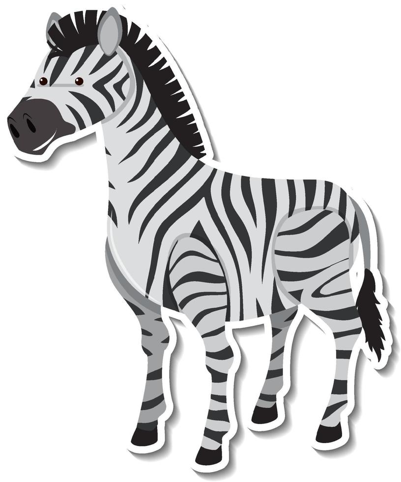 un adesivo cartone animato animale zebra vettore