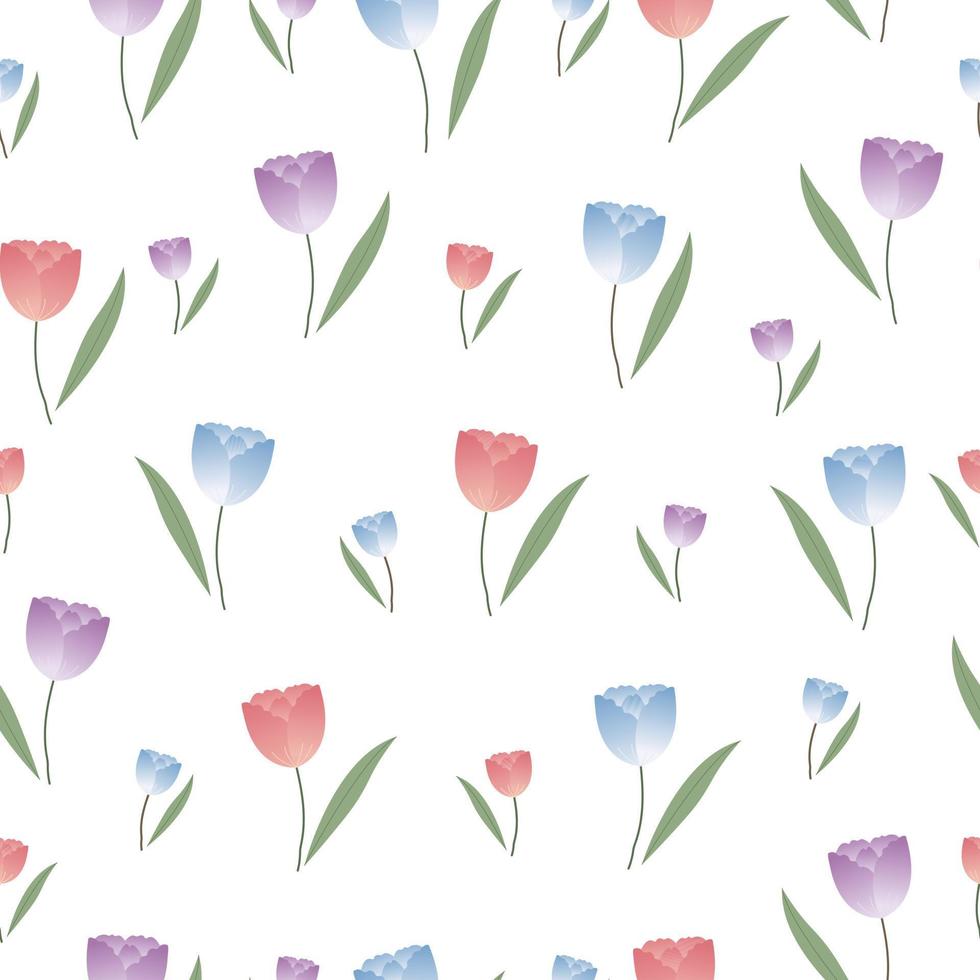 tulipano senza cuciture sfondo fiore disegni colorati utilizzati per stampe, mode, sfondi, tessuti, tessuti. vettore