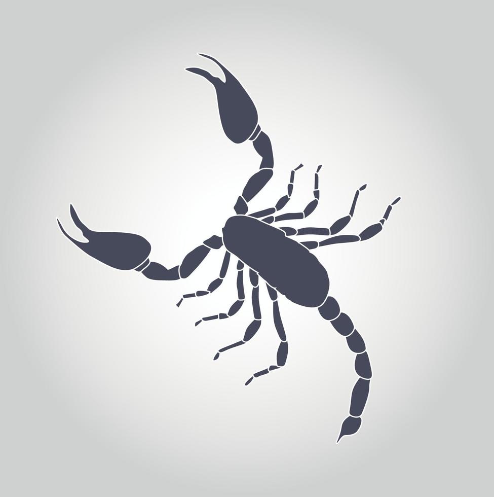 scorpione silhouette icona illustrazione vettoriale