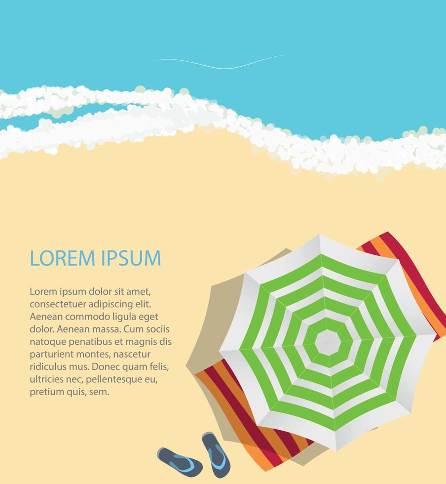 sfondo dell'ora legale. spiaggia soleggiata in stile design piatto illustrazione vettoriale