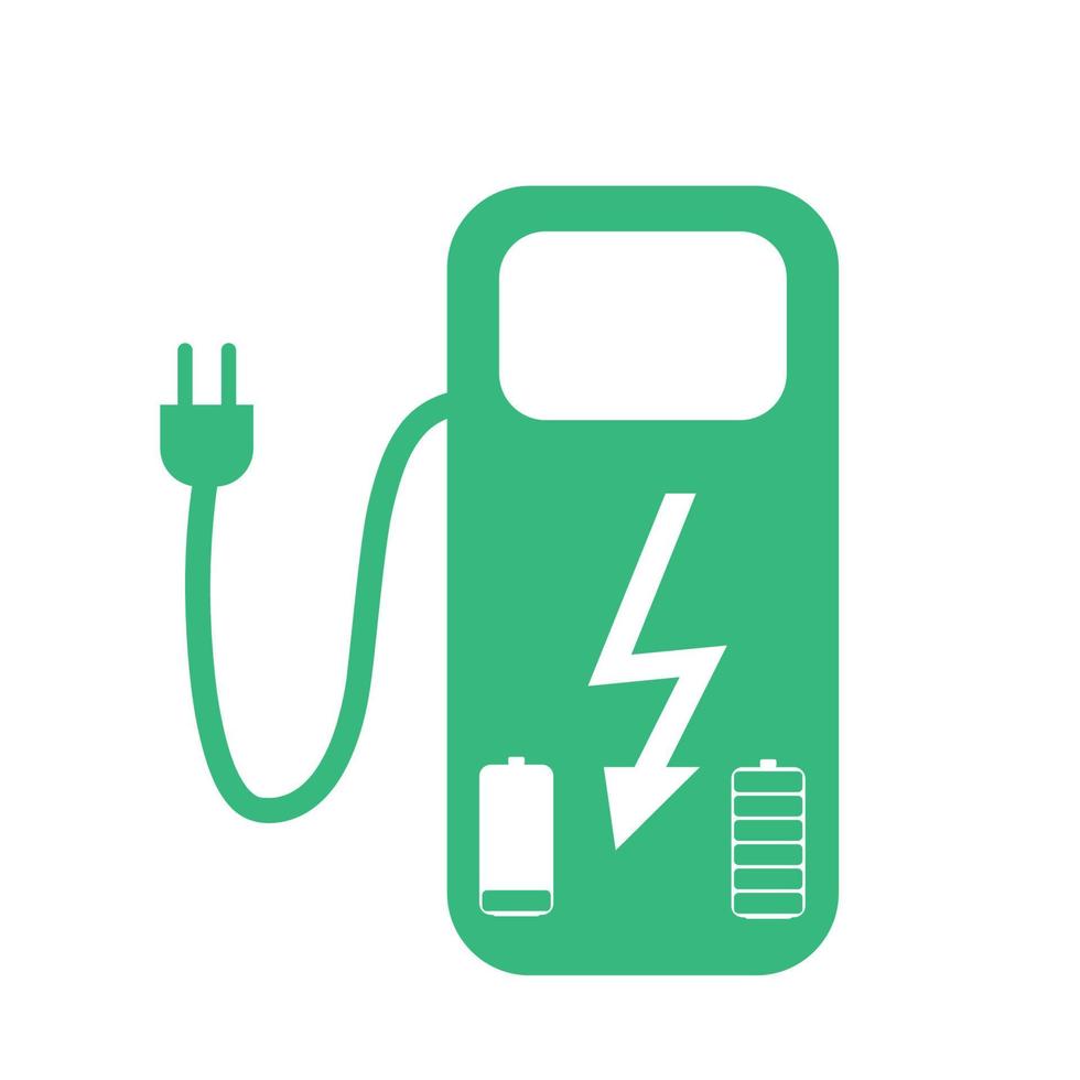 concetto di stazione di rifornimento per auto elettriche a batterie. illustrazione vettoriale. vettore