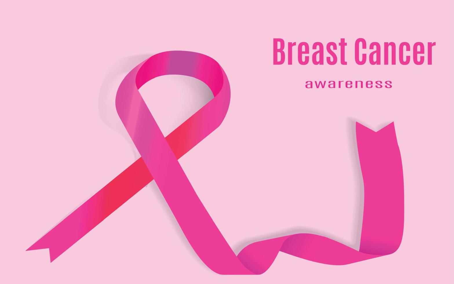 nastro rosa di consapevolezza. il simbolo internazionale della lotta contro il cancro al seno. illustrazione vettoriale. vettore