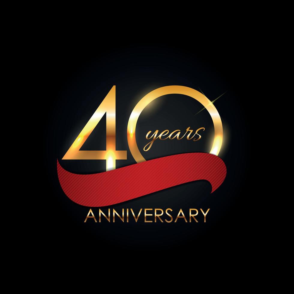 modello logo 40 anni anniversario illustrazione vettoriale