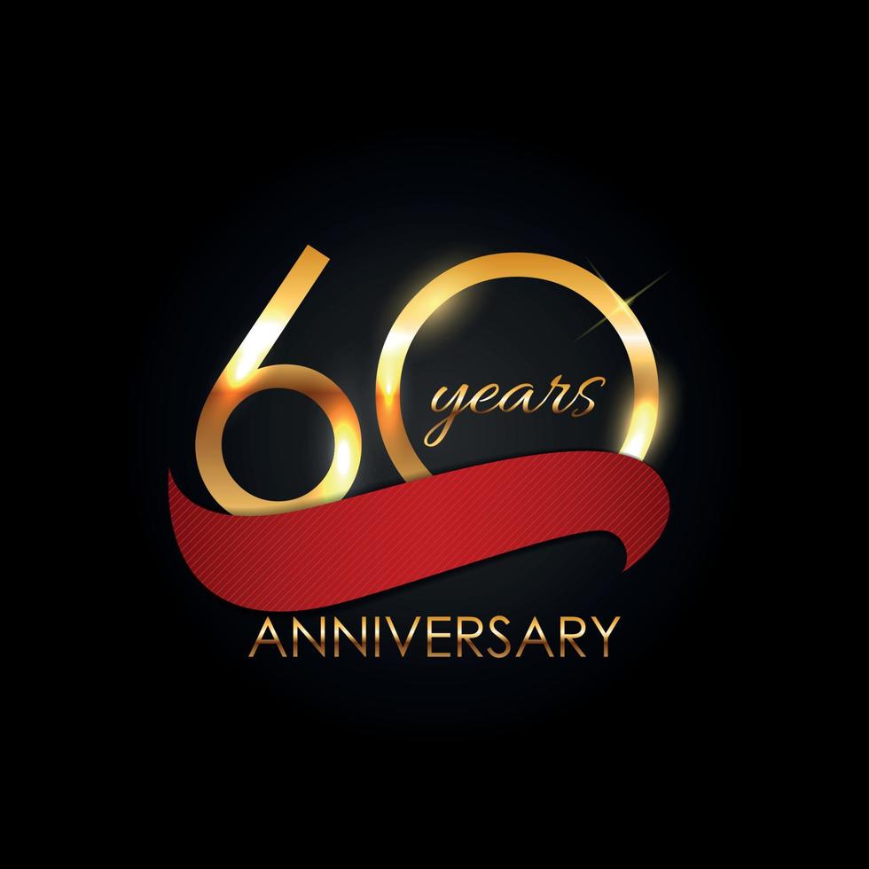 modello logo 60 anni anniversario illustrazione vettoriale