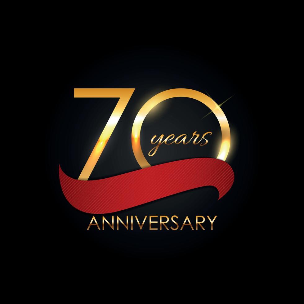 modello logo 70 anni anniversario illustrazione vettoriale