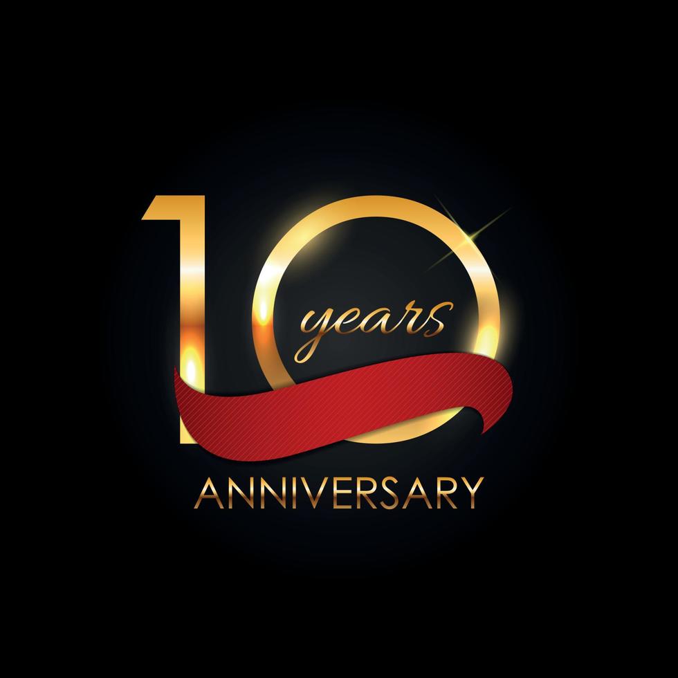 modello logo 10 anni anniversario illustrazione vettoriale