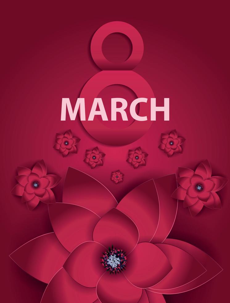 poster internazionale felice giornata della donna 8 marzo biglietto di auguri floreale illustrazione vettoriale