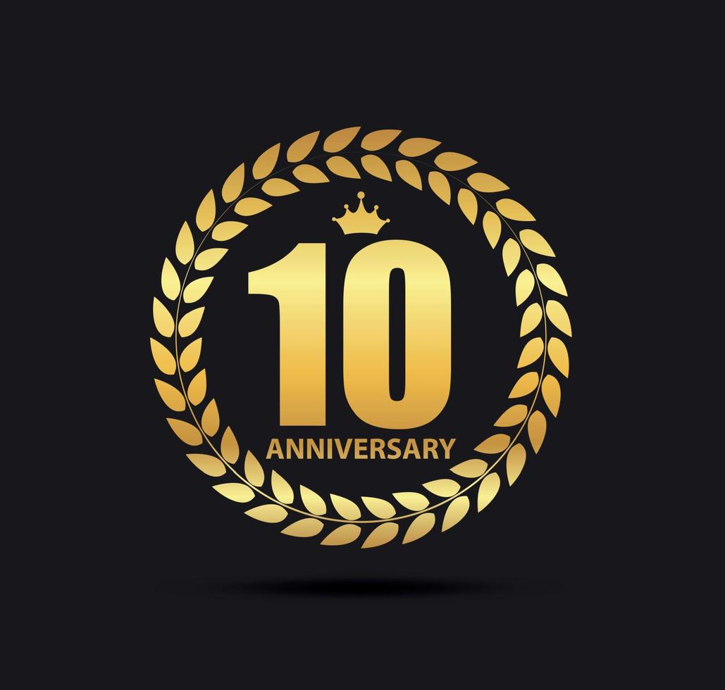 modello logo 10 anni anniversario illustrazione vettoriale