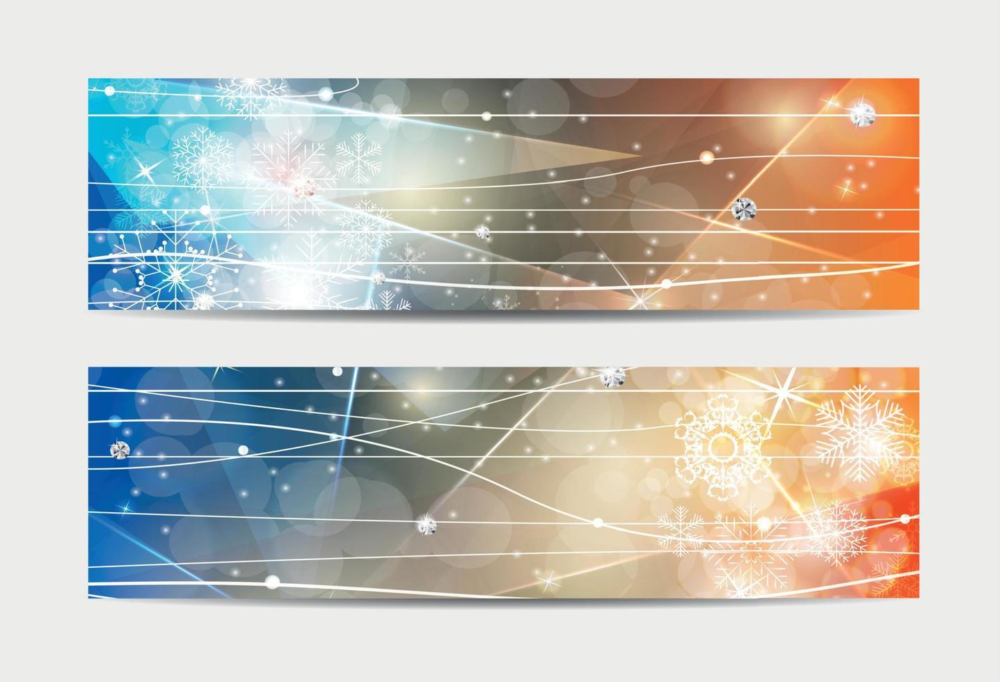 banner del sito web di fiocchi di neve di natale e illustrazione vettoriale di sfondo della carta