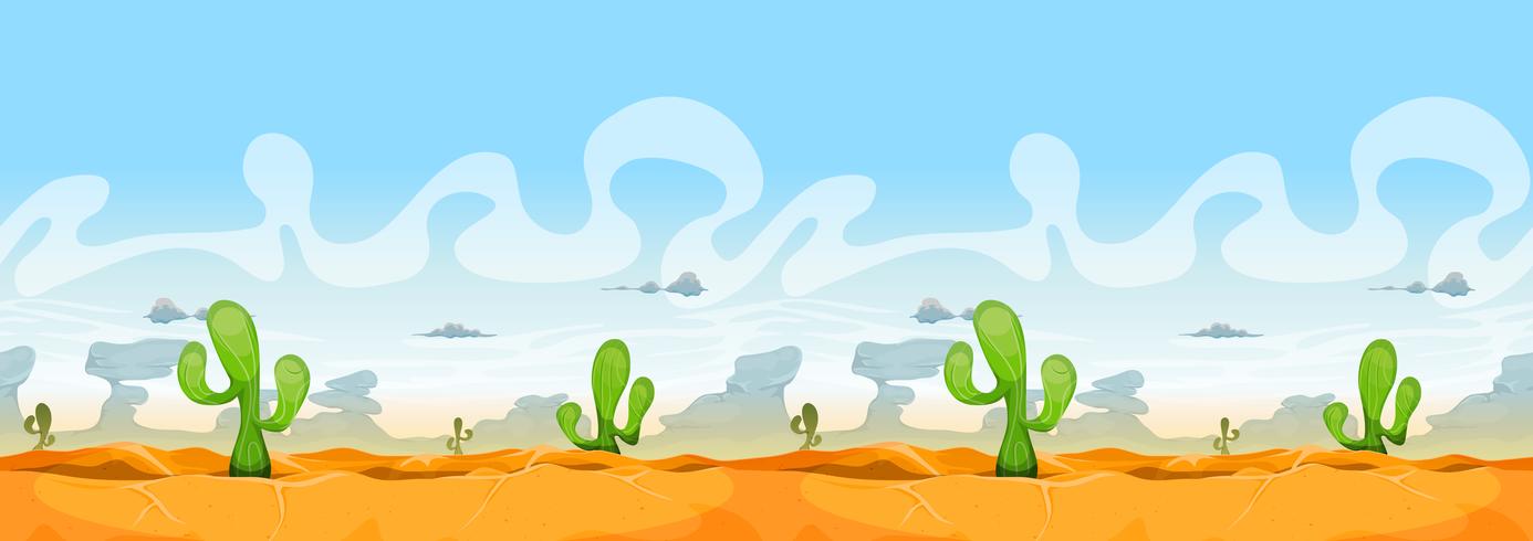 Seamless Western Desert Landscape per Ui Game vettore