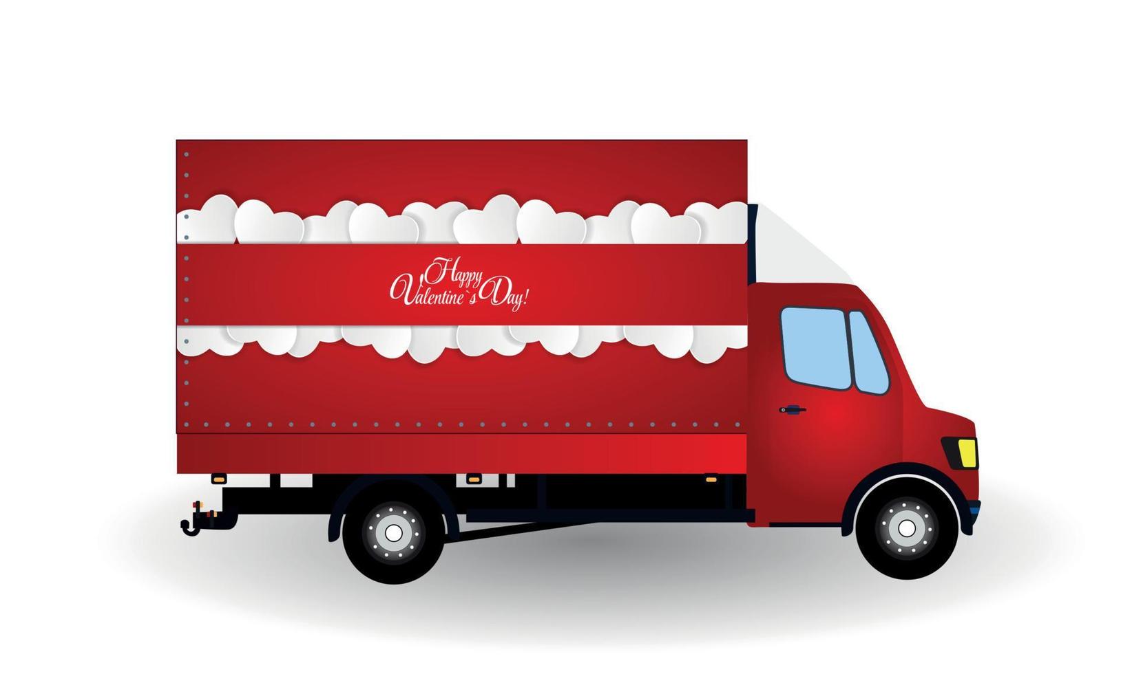 camioncino rosso. silhouette. illustrazione vettoriale. vettore