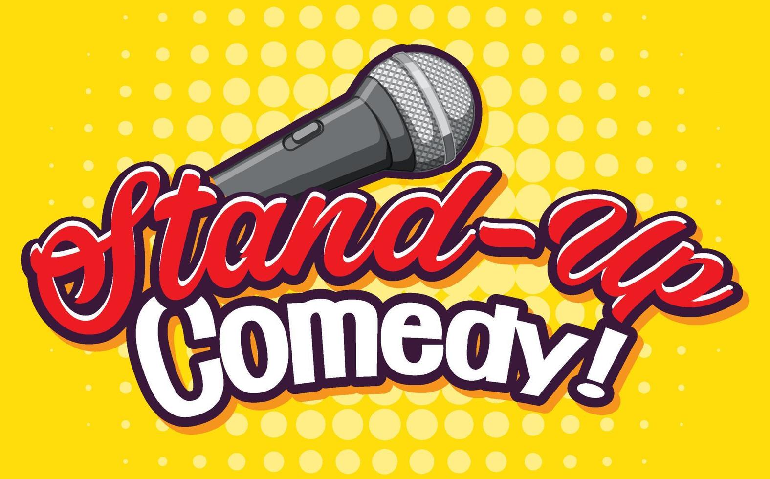 stand up comedy banner con microfono vettore