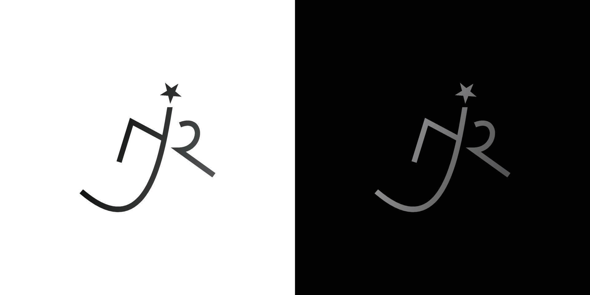 lettera moderna ed elegante njr iniziali logo design vettore