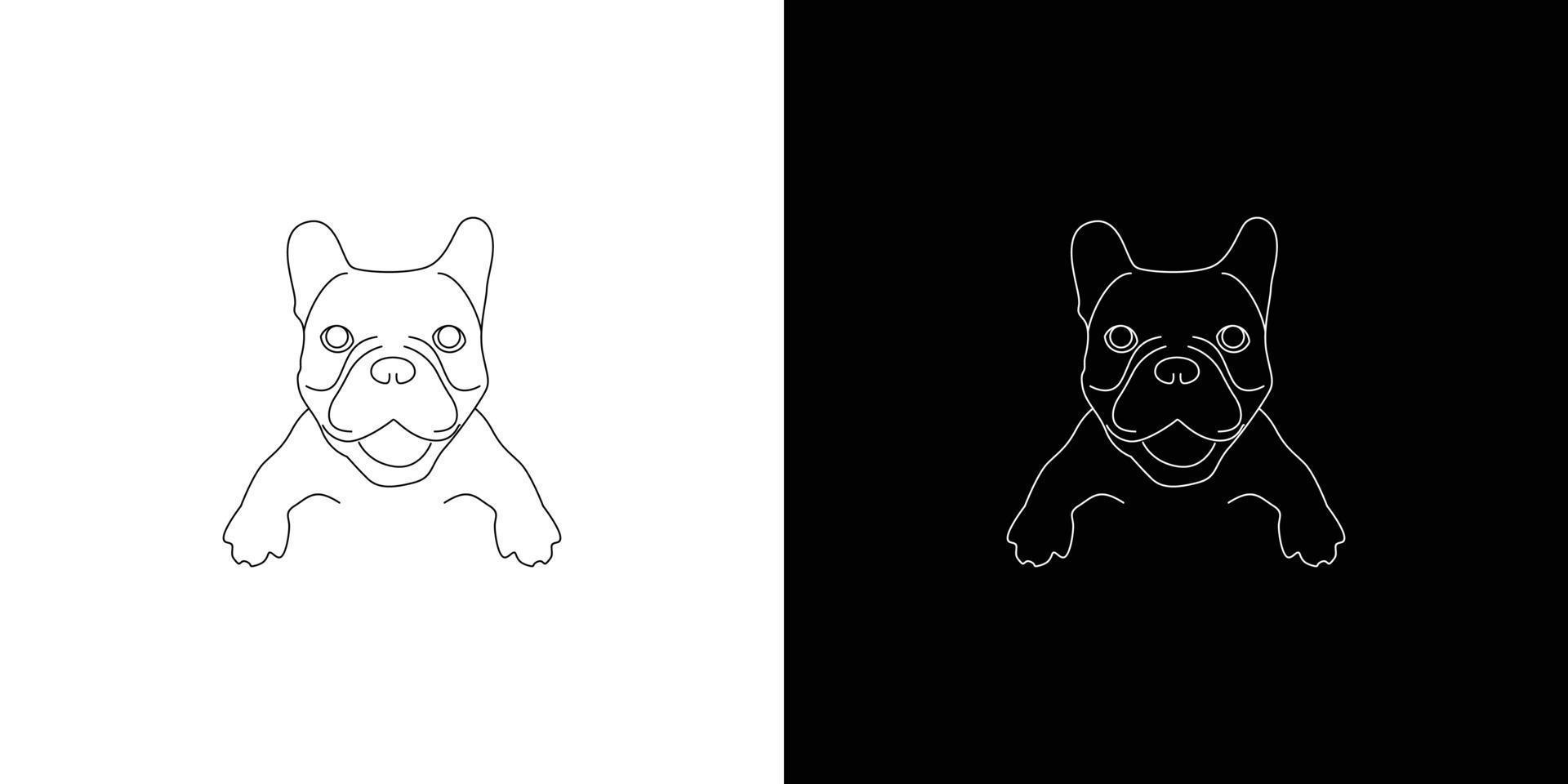 design semplice e attraente dell'illustrazione del bulldog vettore