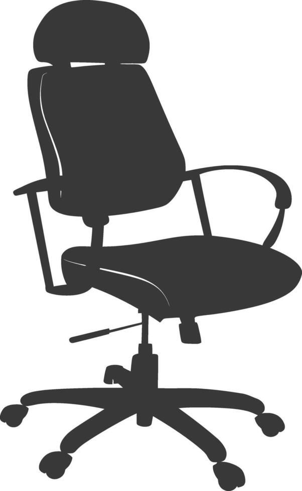 silhouette ufficio sedia nero colore solo vettore