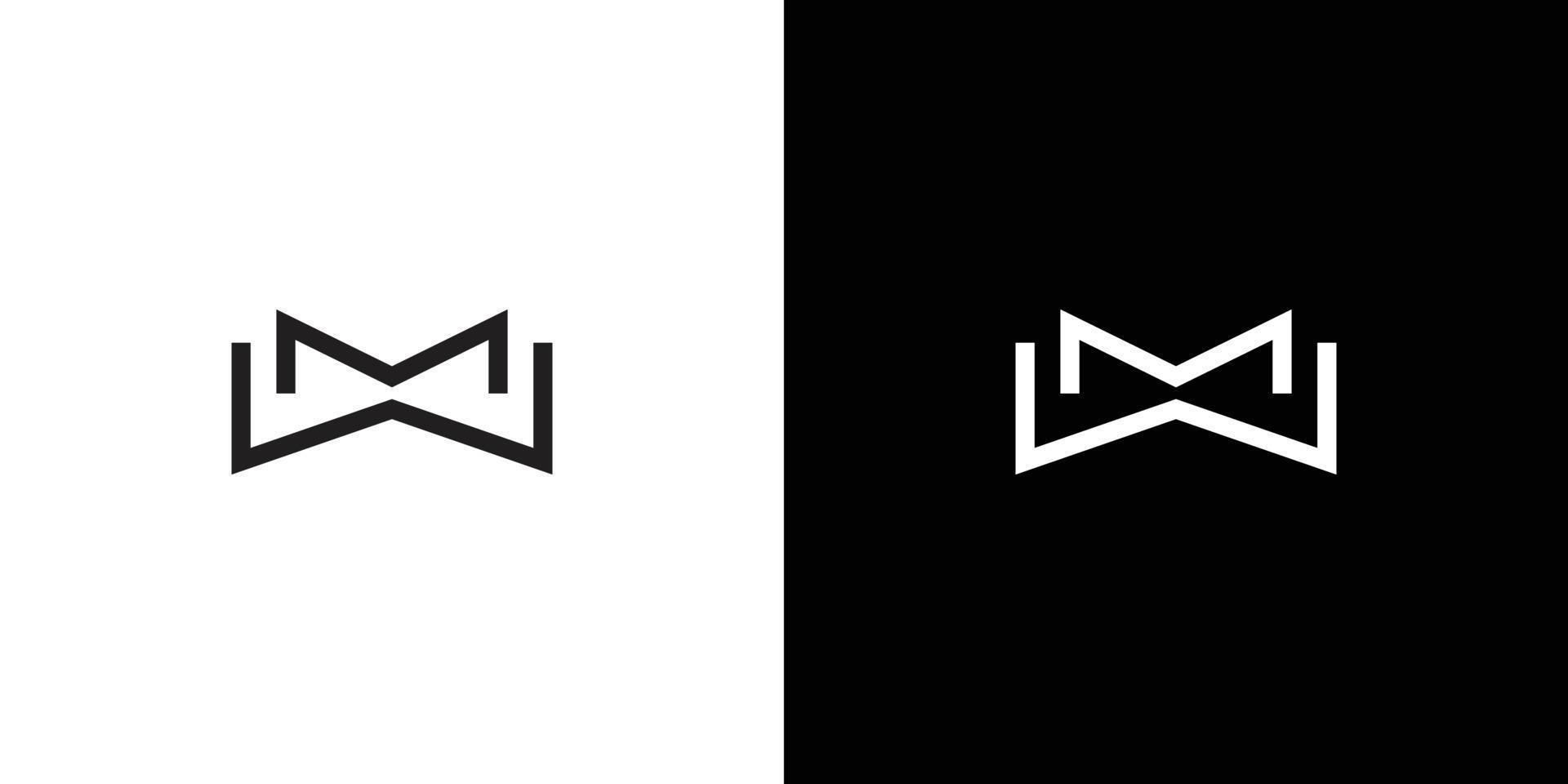 forte e moderna lettera mw iniziali logo design vettore