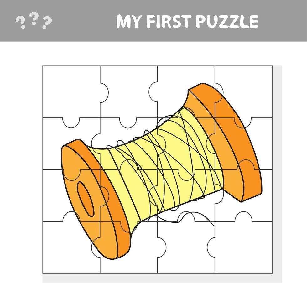 rocchetto di filo - fumetto illustrazione del gioco puzzle educativo vettore