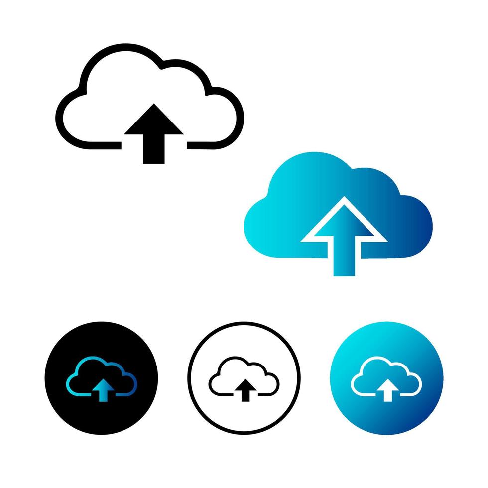 illustrazione astratta dell'icona di caricamento dei dati cloud vettore