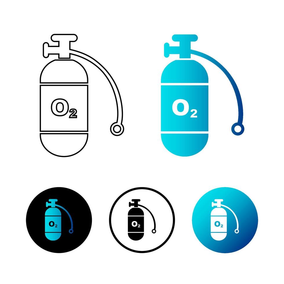 illustrazione astratta dell'icona della bombola di ossigeno vettore