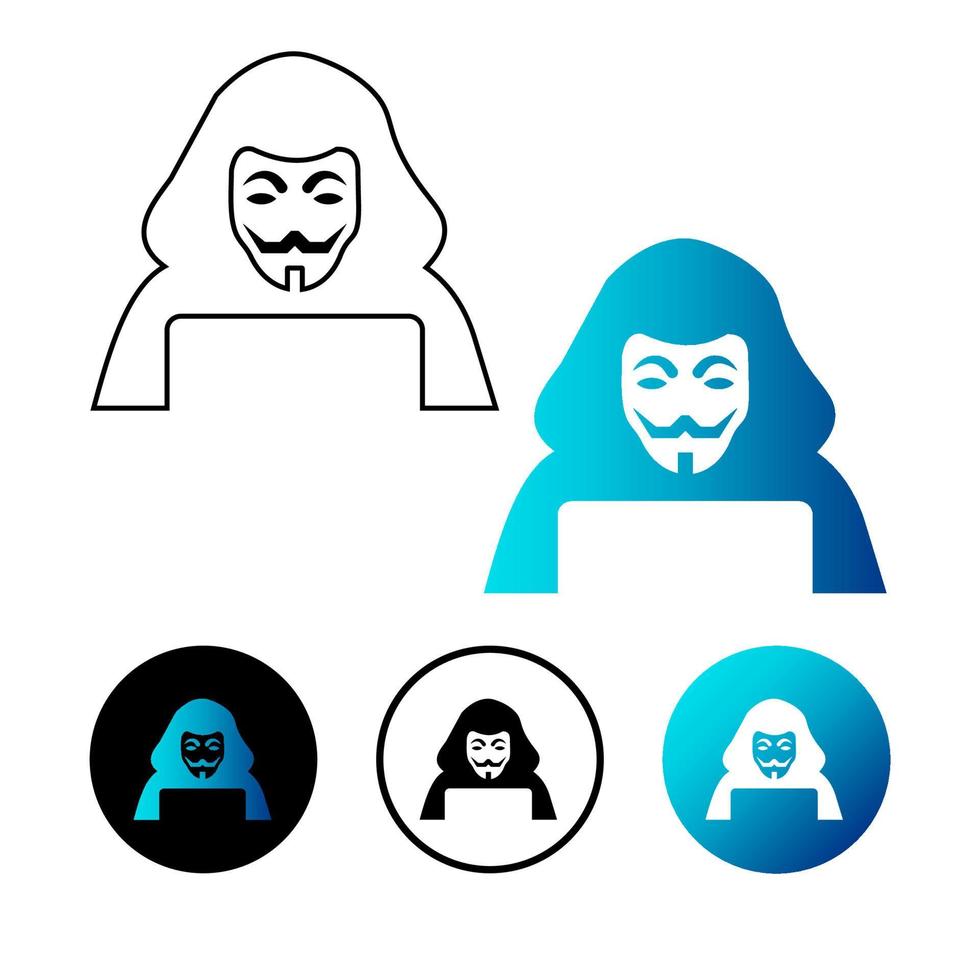 illustrazione astratta dell'icona dell'hacker criminale vettore